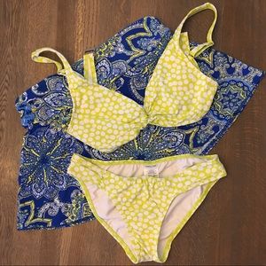 Lands’ End Polka Dot Bikini/Swim Skirt